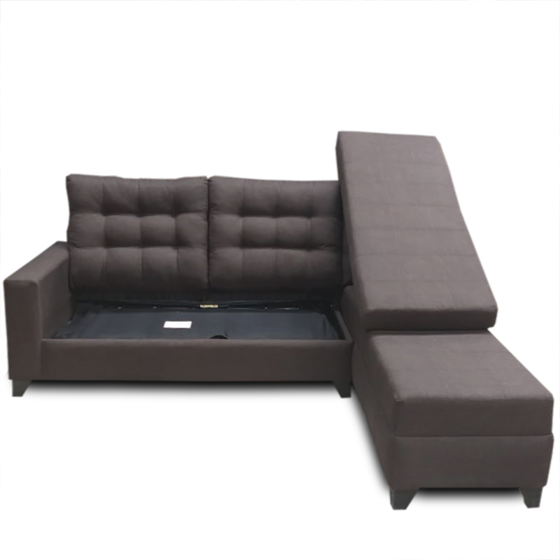 Sala Inglaterra con colchon oculto y chaise long suede Chocolate Maderian// ENTREGA A CDMX Y ZONA METROPOLITANA.