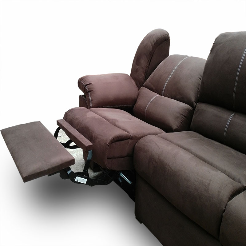 Sala Modular Aria con Chaise derecho y 1 reclinable suede chocolate M