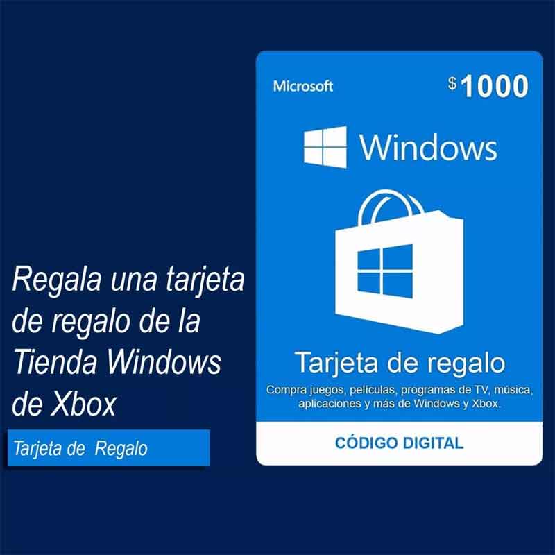 Tarjeta Windows 1000 Mxn Microsoft Pk Lic Online ESD