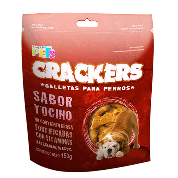 Fancy Pets Crackers Galletas para Perro sabor Tocino 150 gr
