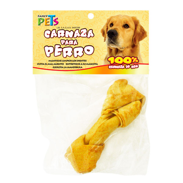 Fancy Pets Carnaza para Perro Hueso Basteado de Queso 4-5" 1 pz