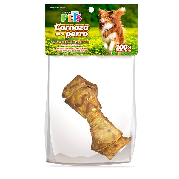 Fancy Pets Carnaza para Perro Hueso Sabor Cacahuate 4-5" 1 pz