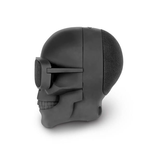 Bocina bluetooth Misik en forma de calavera con 2 bocinas color negro modelo MS277
