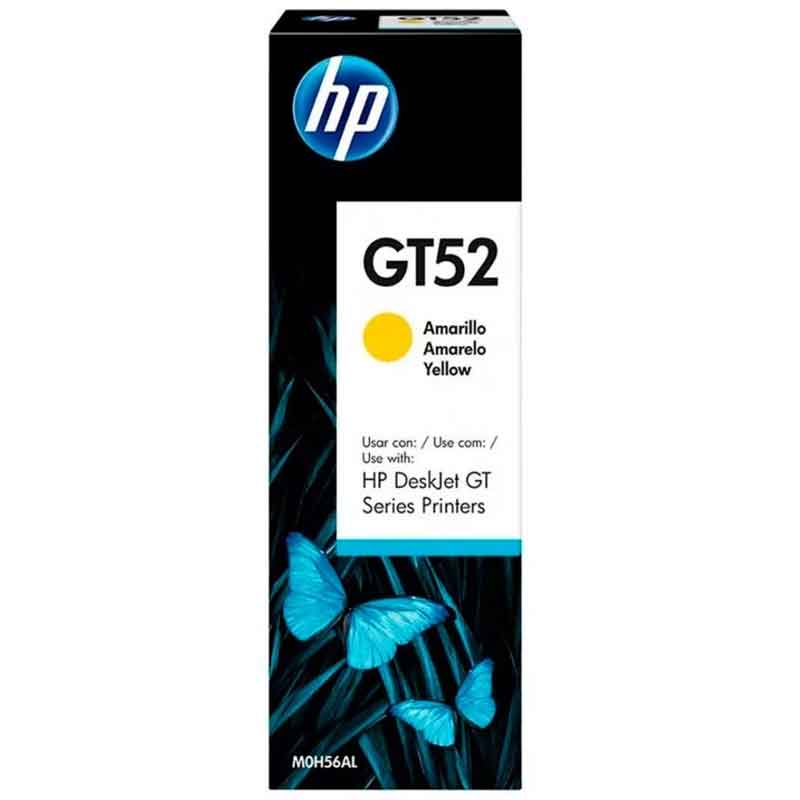Botella de Tinta HP GT52 Ink Tank 100 300 400 Smart Tank 500 600 Amarillo 70ml M0H56AL