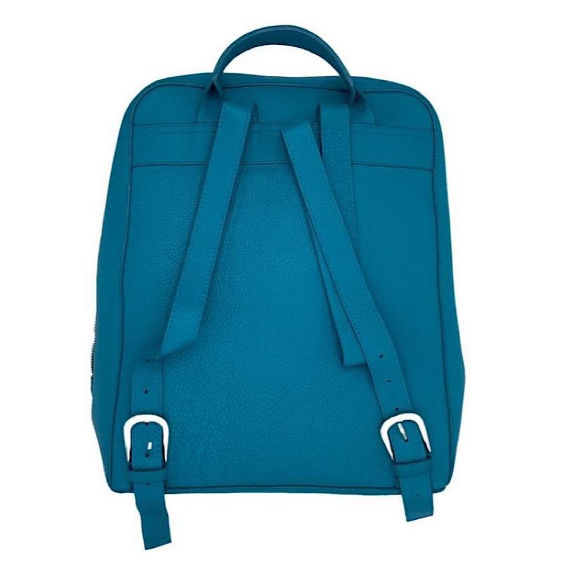 Bolsa Backpack Turquesa con Artesanía