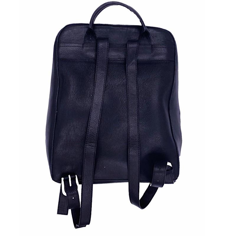 Bolsa Backpack Negra con Artesanía