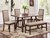 Comedor de 6 pz color café, sillas con tapiz en tela F2435 F1701 F1702 – POUNDEX