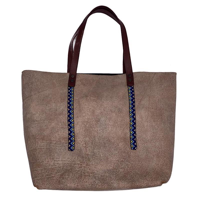 Bolsa Everest Beige Con Artesanía