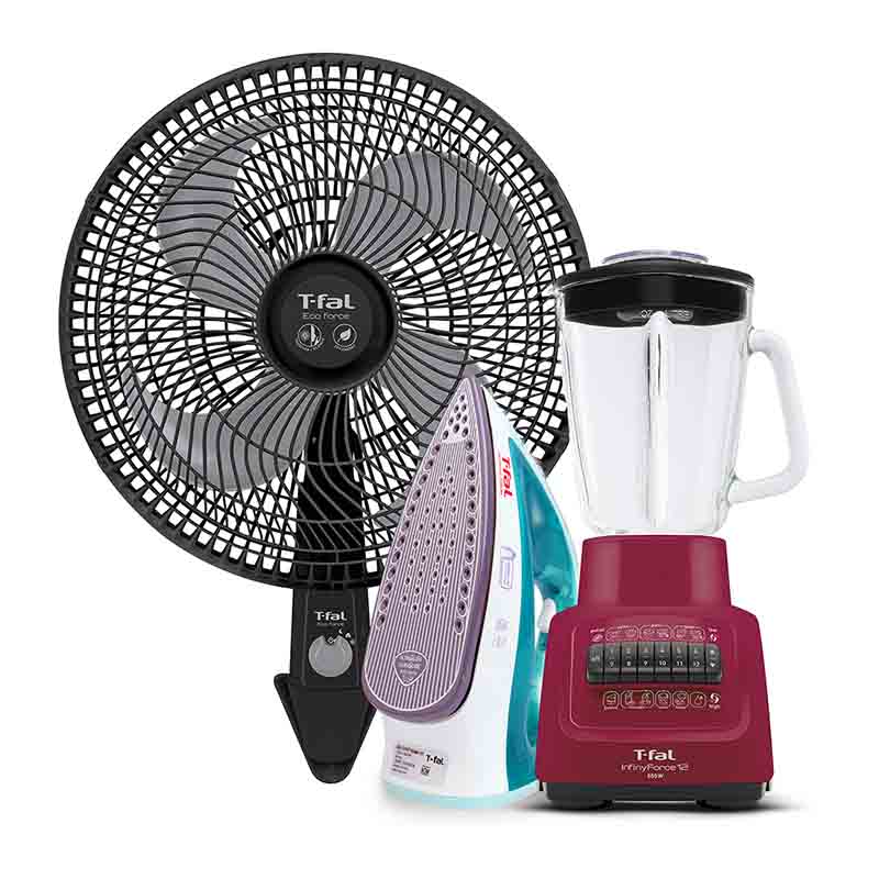 Paquete T-Fal Licuadora + Plancha + Ventilador