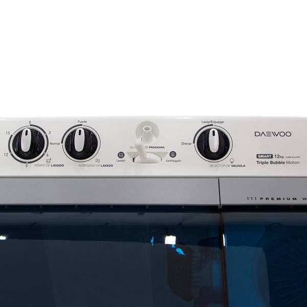 Lavadora semiautomática Daewoo 2 tinas color blanco modelo DWM-K243PW
