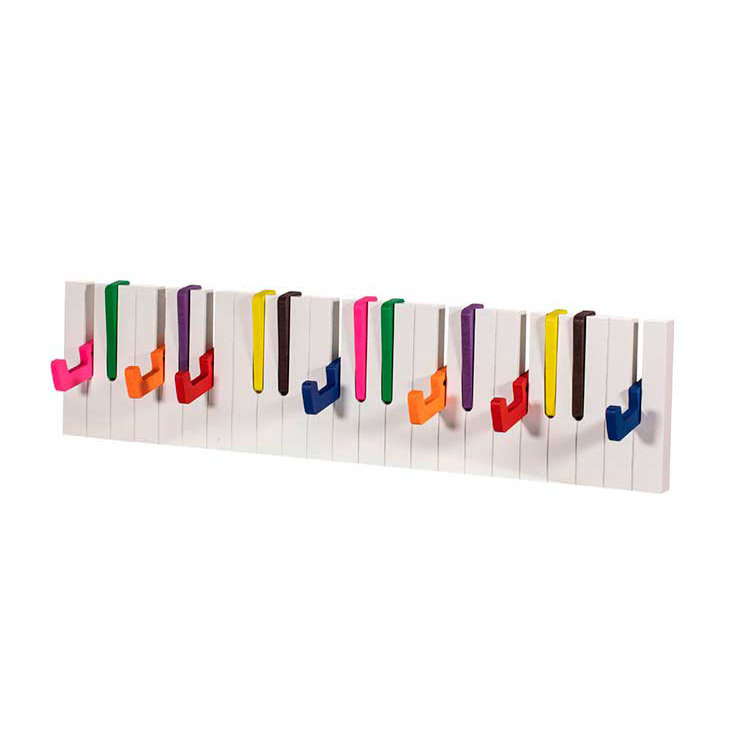 PERCHERO DE MADERA TIPO FLIP MODELO PIANO 2 MODELOS BLANCO CON NEGRO Y COLORES JH-6014A / B