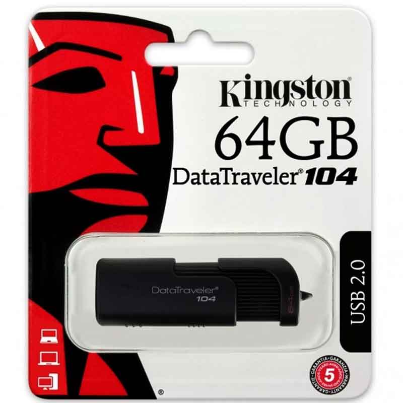 Memoria USB 64GB KINGSTON DT104 2.0 DataTraveler Flash DT104/64GB 