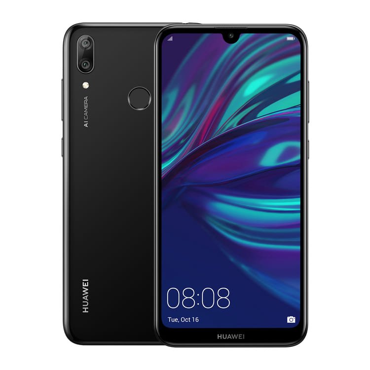 Celular Smartphone Huawei Y7 2019 32GB 3GB Dual Sim mas SmartBand y Micro SD de 32GB - Negro