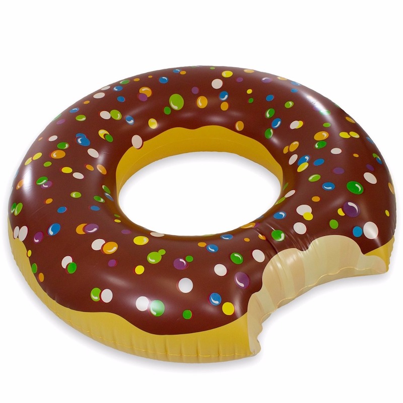 Inflable rosquilla de chocolate salvavidas para alberca