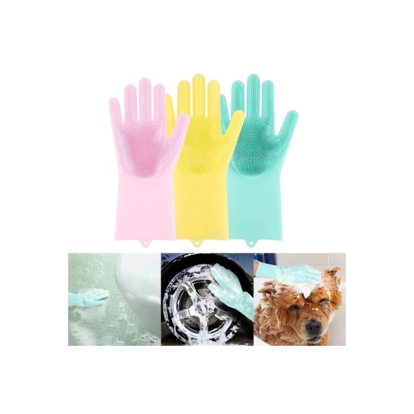 Guantes Silicona Multiusos Trastes, Auto, Mascota, aseo de casa