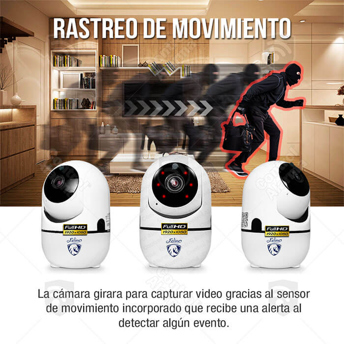 Camara Ip Full HD 1080p Blanca Rastreo Movimiento Wifi Auto Tracking Audio Dos Vias Video Vigilancia Casa o Negocio