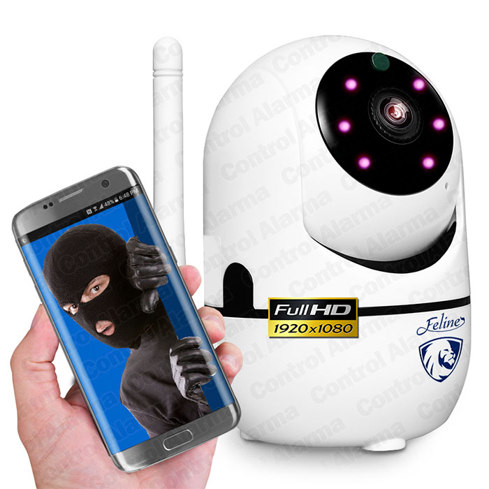 Camara Ip Full HD 1080p Blanca Rastreo Movimiento Wifi Auto Tracking Audio Dos Vias Video Vigilancia Casa o Negocio