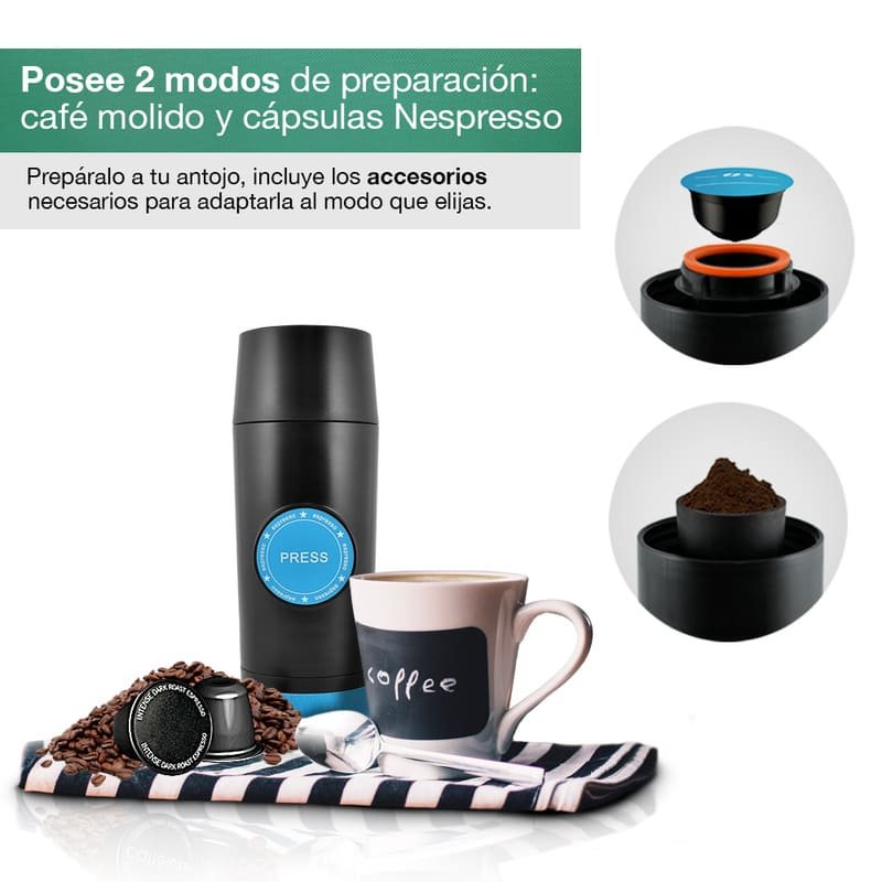 Mini Cafetera Eléctrica Portátil Espresso Cápsulas Redlemon