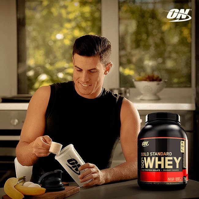 Proteína ON Gold Standard 100% Whey 5 Lbs - Sabor Double Chocolate - y Cilindro GRATIS