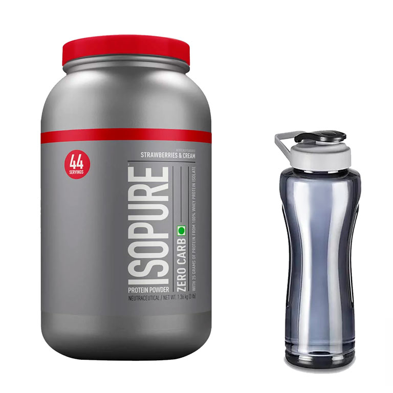 Proteina Isopure Zero Carbs 3 Lbs -Sabor Fresa - Y Cilindro Gratis