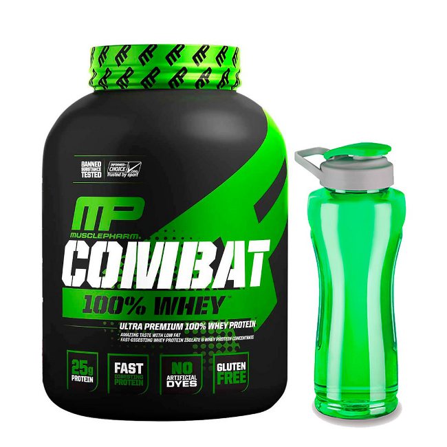 Proteina Combat 100% Whey Muscle Pharm 5 Lbs - Sabor VAINILLA - y Cilindro GRATIS