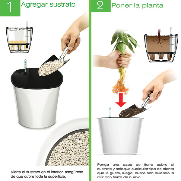 Smart Garden Kit 3 x Maceta Autorregable OC1816 Decorativa - Chica Moderna 