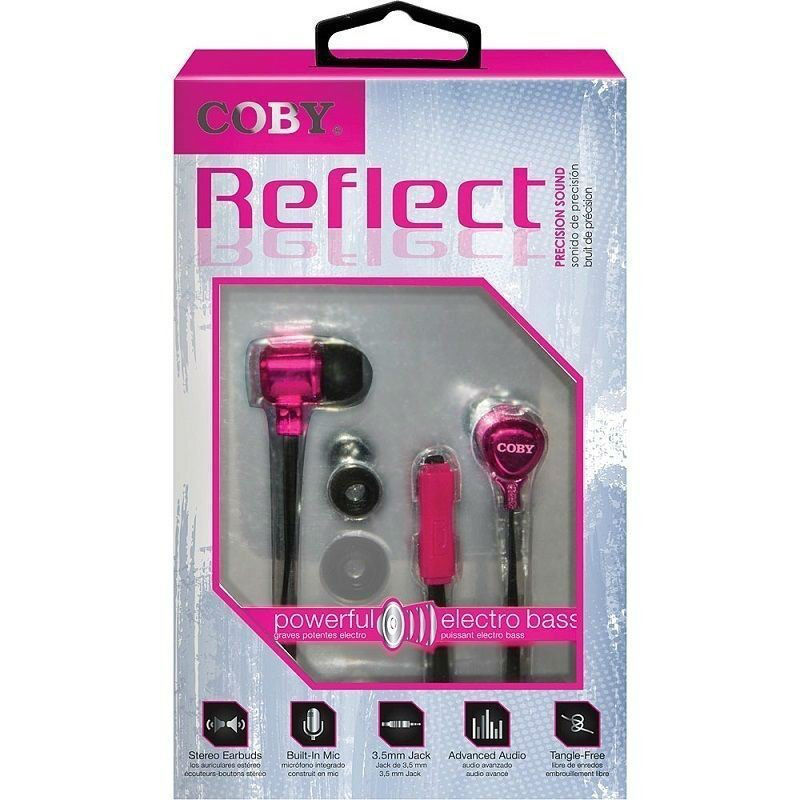 Audifonos Coby con microfono compatibles con dispositivo moviles color rosa