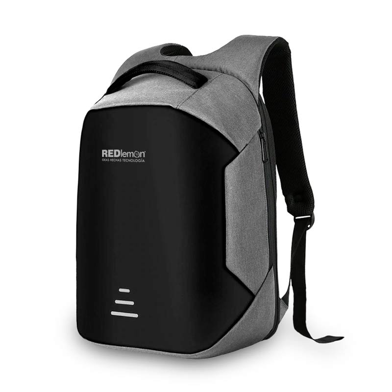 Redlemon Mochila Antirrobo Impermeable para Laptop, con Puerto USB para Power Bank y Audífonos, Cierre de Protección y más