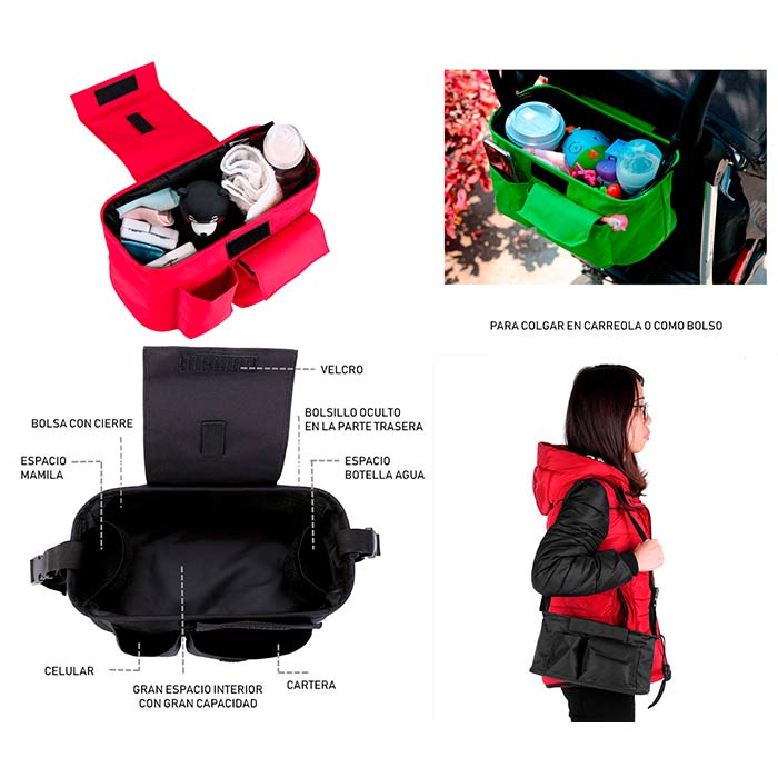 ORGANIZADOR PARA CARREOLA,BEBE, ROPA, PAÑALES, LECHE , IMPERMEABLE