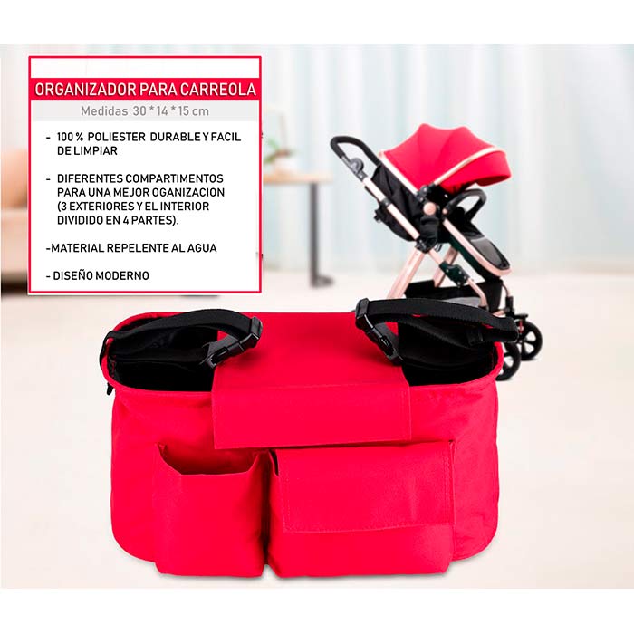 ORGANIZADOR PARA CARREOLA,BEBE, ROPA, PAÑALES, LECHE , IMPERMEABLE