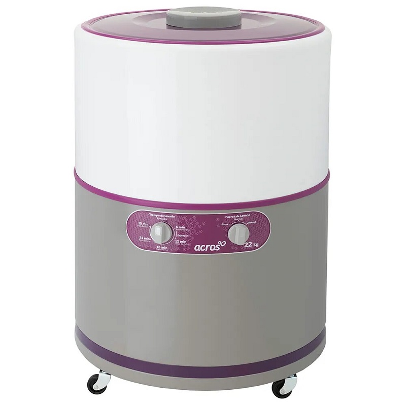 Lavadora Acros Alf2253Eg Redonda 22 Kg Gris Con Blanco