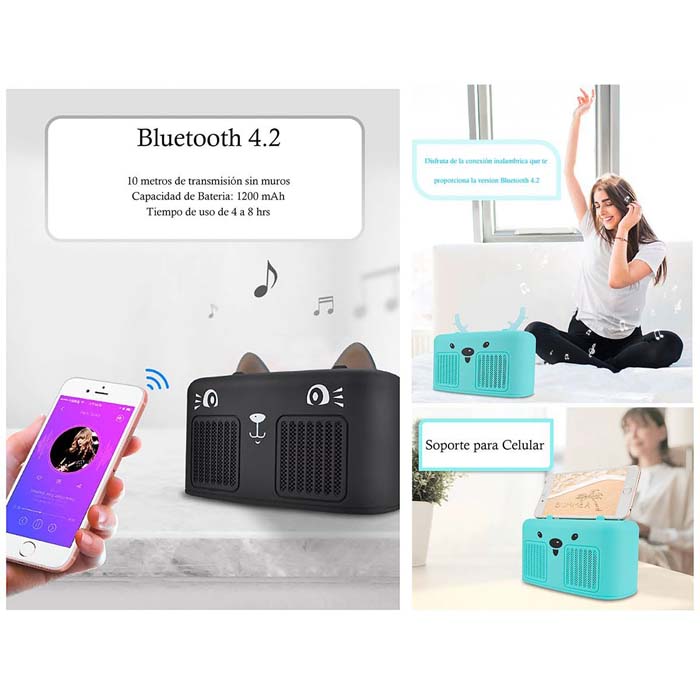 BOCINA INALAMBRICA OSO,CONEJO,RENO,GATO BT RADIOR FM, BT, SD CARD, USB, 2 EN 1 SG10·M59 / SG11·M58 / SG12·M60 / SG13·M57