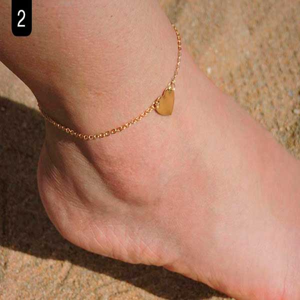  Pulsera para tobillo Ankle Bracelet Golden Heart
