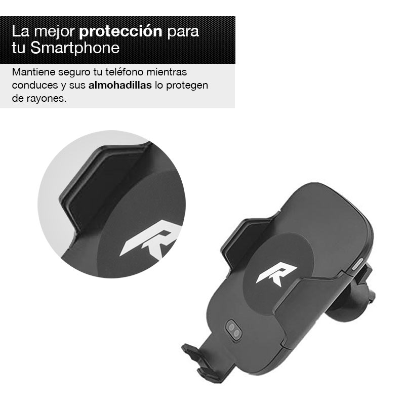 Redlemon Soporte y Cargador Inalámbrico de Auto para Smartphone con Tecnología Qi, Carga Rápida, Apertura y Cerrado Automático, Ajuste Universal
