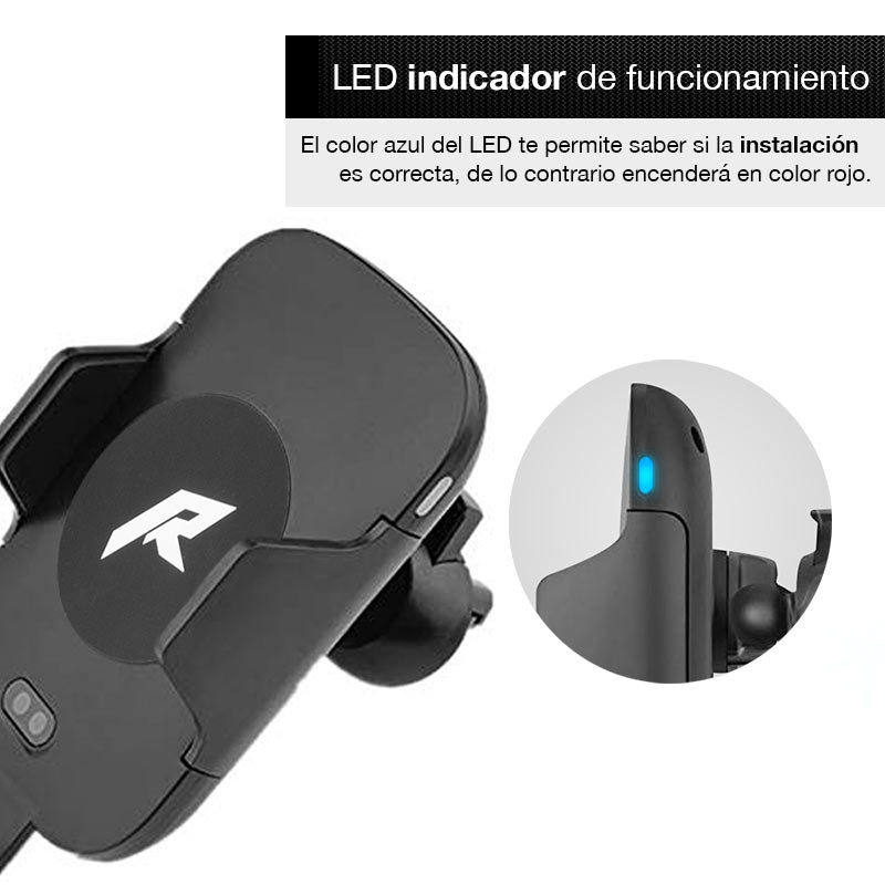 Redlemon Soporte y Cargador Inalámbrico de Auto para Smartphone con Tecnología Qi, Carga Rápida, Apertura y Cerrado Automático, Ajuste Universal