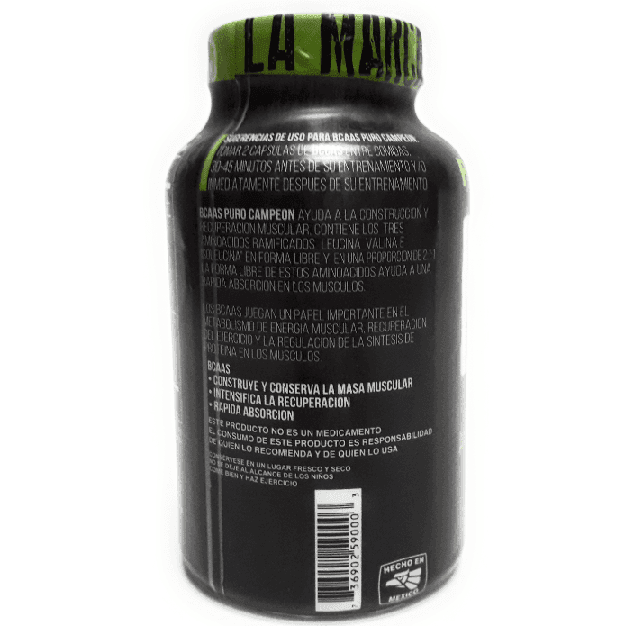 Aminoacidos Ramificados Bcaa  Puro Campeon 180 Caps 