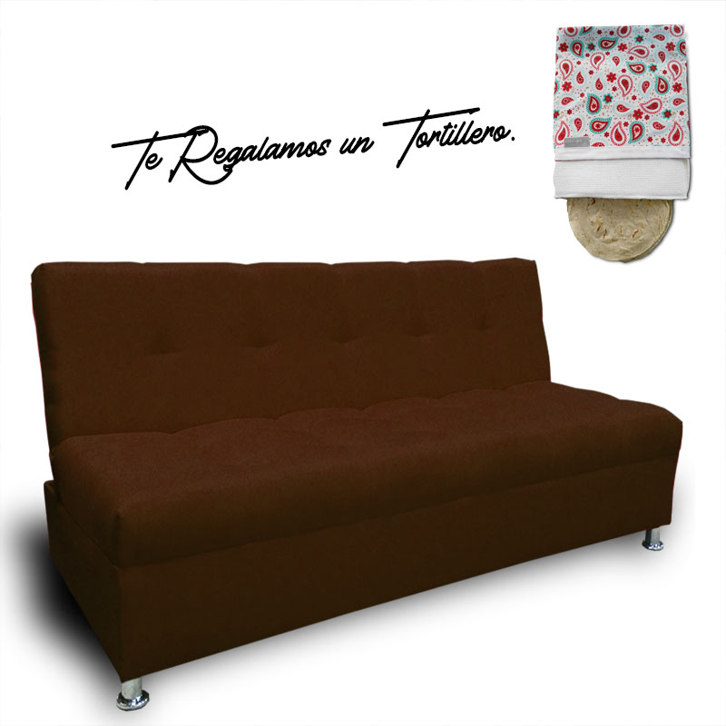 Sofa cama Alex lino Chocolate + Regalo Tortillero Termico Muebles Rojef // ENTREGA A CDMX Y ZONA METROPOLITANA.