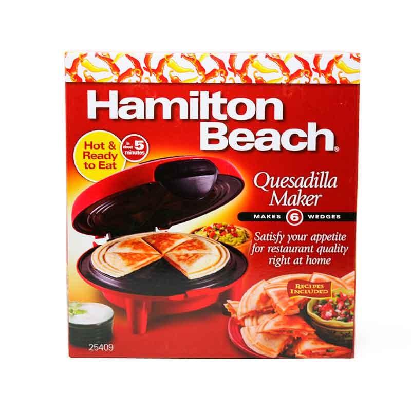 Plancha Parrilla Quesadillera con Antiadherente Roja Hamilton Beach 25409