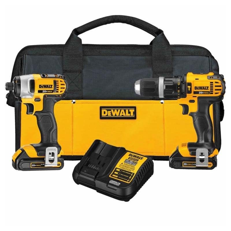 Combo Kit Taladro Rotomartillo 20v + Destornillador Llave de Impacto DCK285C2 DeWalt