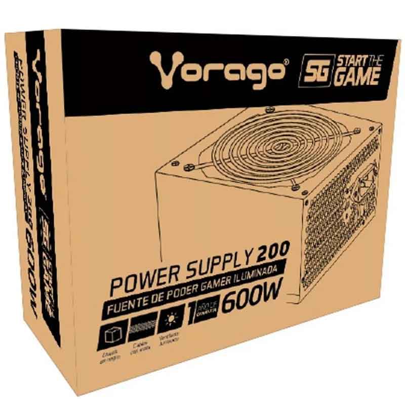 Fuente De Poder VORAGO PSU200 600W Sata ATX EN-385893-2 