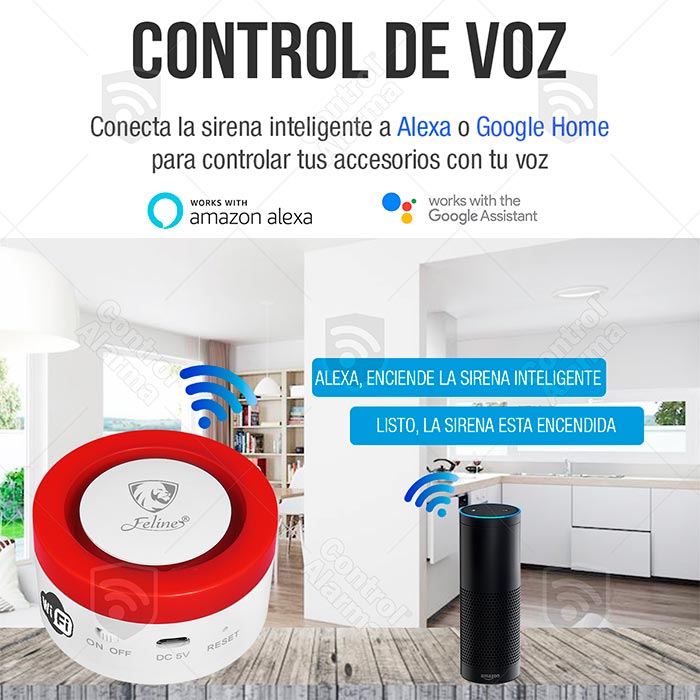 Kit Sirena Wifi 433 mhz Sensores Seguridad Casa Negocio Inteligente Control por Voz Tuya Smart