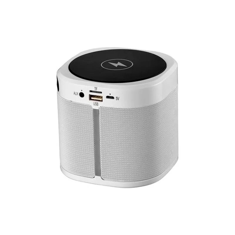 Bocina Portátil Misik MS200 Bluetooth con Carga Inalámbrica Blanca