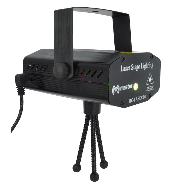 MINI LASER AUDIORÍTMICO DOS COLORES ALCANCE DE 10 METROS, EFECTOS DE PROYECCIÓN MULTIPUNTOS Y CONTROL DE VELOCIDAD.