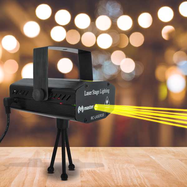 MINI LASER AUDIORÍTMICO DOS COLORES ALCANCE DE 10 METROS, EFECTOS DE PROYECCIÓN MULTIPUNTOS Y CONTROL DE VELOCIDAD.