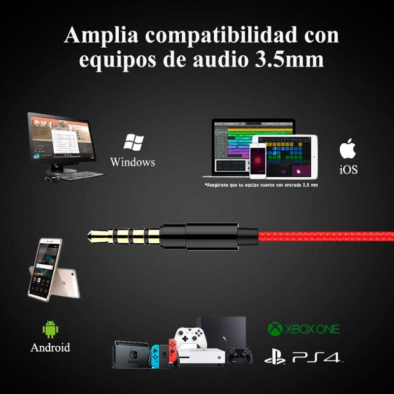 Audífonos GAMO H15 con Micrófono Desprendible para Gamers BINDEN Rojo
