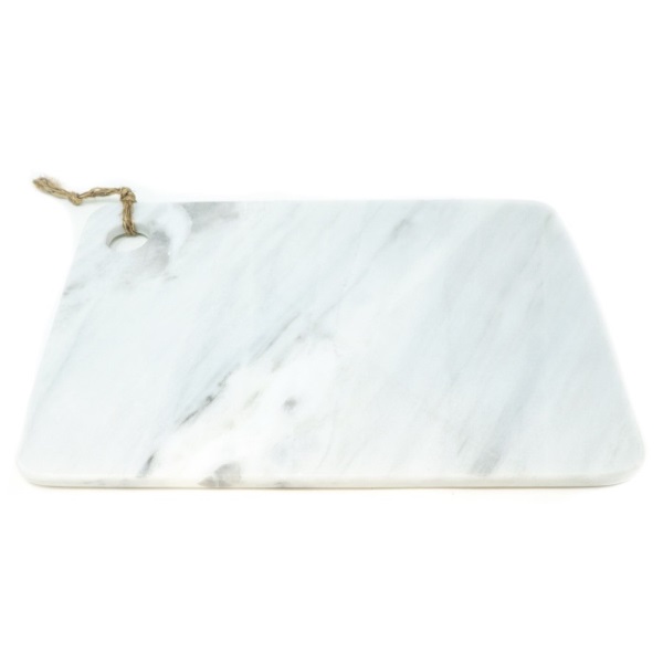 Tabla para Picar 30 cm x 20 cm x 1 cm de Mármol Natural, Gris Mazahua / Tabla para cortar cocina / Tabla de quesos / Tabla para pan, verdura, carne / Tabla rectangular duradera / Tabla para decoración