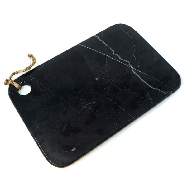 Tabla para Picar 30 cm x 20 cm x 1 cm de Mármol Natural, Gris Mazahua / Tabla para cortar cocina / Tabla de quesos / Tabla para pan, verdura, carne / Tabla rectangular duradera / Tabla para decoración