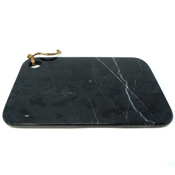 Tabla para Picar 30 cm x 20 cm x 1 cm de Mármol Natural, Gris Mazahua / Tabla para cortar cocina / Tabla de quesos / Tabla para pan, verdura, carne / Tabla rectangular duradera / Tabla para decoración