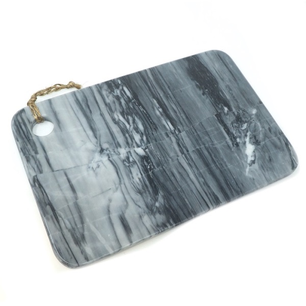 Tabla para Picar 30 cm x 20 cm x 1 cm de Mármol Natural, Gris Mazahua / Tabla para cortar cocina / Tabla de quesos / Tabla para pan, verdura, carne / Tabla rectangular duradera / Tabla para decoración