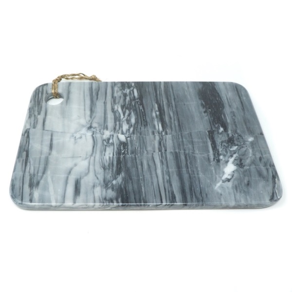 Tabla para Picar 30 cm x 20 cm x 1 cm de Mármol Natural, Gris Mazahua / Tabla para cortar cocina / Tabla de quesos / Tabla para pan, verdura, carne / Tabla rectangular duradera / Tabla para decoración